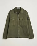 Stone Island Cotton Stretch Zip Overshirt Military Green