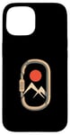 Coque pour iPhone 15 Mousqueton de montagne minimaliste