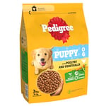 Pedigree Puppy Complete Dog Dry Food for medium size Dogs with Poultry and Rice 3 x 3 kg