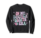 In My Double Digits Era Retro 10 Year Old 10th Birthday Girl Sweatshirt