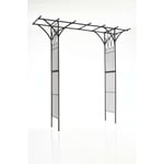 Arche arceau à rosiers plantes grimpantes décoration jardin 230x230 cm en métal noir