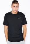 Nike Mens T Shirt With Embroidered Swoosh Black Cotton - Size Medium