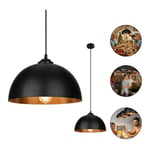 Lot de 2 Lustre Suspension abat-jour Industrielle Rétro Lustre Abat-Jour Noir Lampe de Plafond Luminaire pour Salon Cuisine E27 - Hengda