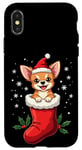 Coque pour iPhone X/XS Chihuahua Christmas Stocking Puppy Dog Lover Holiday