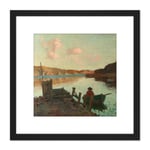 James M Nairn Evans Bay 8X8 Inch Square Wooden Framed Wall Art Print Picture with Mount