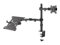 Neomounts monitor/screen and notebook deskmount clamp/grommet 10-32inch max 8kg full motion black