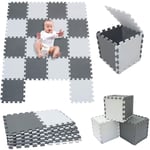 Aqrau - Puzzle Mousse Tapis pour Enfants eva 18 Dalles Idéal pour Les Tapis De Jeux Enfant Imperméable Antidérapant Tapis rampants chaque pièce