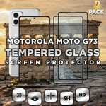 2-Pack Motorola Moto G73 - Härdat Glas 9H -Super kvalitet 3D Skärmskydd