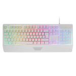 MARSGAMING MK124, Clavier Ergonomique H-Mech, Repose-Poignets Intégré, Éclairage FRGB Rainbow, Clavier Gaming Antighosting Avancé, Clavier PC Multiplateforme Complet, Langue Espagnol, Blanc