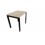 Bureau individuel profondeur 60 cm Producteo Noir CONNECT : bureau P60 D80x60/cpl chêne brunswick/cpi noir