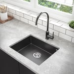 Single Bowl Undermount Black Granite Composite Kitchen Sink - Enza M BeBa_26204B