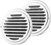 2 Pièces Grille Aeration Ronde, Grille Aeration Reglable, Grille Ventilation 150mm, Grille D'aération Ronde en Acier Inoxydable pour Cave, Cuisine, Salle de Bain