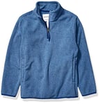 Amazon Essentials Veste Zippée 1/4 en Molleton Polaire Garçon, Bleu Chiné, 2 Ans