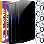 4 Pièces Protection Verre Trempé Pour Iphone 15 Plus Ecran Anti Espion Vitre Accessoire Coque Amical 4 Pièces Protection Camera Objectif Arriere Appareil Photo 6.7 Pouces