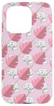 Coque pour iPhone 15 Pro Magsafe Coque en silicone Motif feuilles de monstera Rose