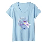 Womens Furby Furblets Noo Lah! Outlines Cute Group Shot V-Neck T-Shirt