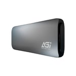 AGI ED198 1 to SSD Portable, USB-C USB 3.2 Gen 2 Disque SSD Externe NVMe, Vitesses de Lecture allant jusqu'à 1000 Mo/s, Compatible avec PC, Windows, Mac, Linux et Android - Gris Fer