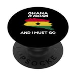 Vintage Ghana Is Calling I Must Go Ghana Flag PopSockets Swappable PopGrip