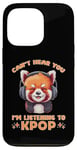 Coque pour iPhone 13 Pro Can't Hear You I'm Listening K-pop amateur de musique coréen panda