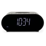 ORTUSCHARGED-BLK DAB Alarm Clock Radio with Wireless Smartphone Charging - Black