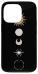 iPhone 13 Pro Minimalist Celestial Art Golden, Sun Full Moon Case