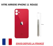 Vitre Arrière Compatible Iphone 12 Rouge 6.1 Qualité Origine En Verre, Coque Cache Batterie Double Face Adhésif, Spatule