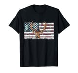 American Flag Camouflage Outdoor Antlers Deer T-Shirt