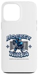 Coque pour iPhone 13 Pro Max Joueur ninja de hockey sur glace