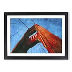 Big Box Art Golden Gate Bridge Vol.1 Painting Framed Wall Art Picture Print Ready to Hang, Black A2 (62 x 45 cm)