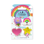 invisibobble Clipstar Kids Happy World Lot de 4 barrettes à cheveux pour enfants – Motif arc-en-ciel, étoile, cœur et fleur – Pinces à cheveux antidérapantes pour des cheveux sains – Parfait pour les