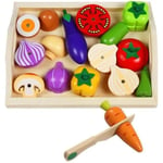 Ototon Fruits et Légumes Jouets Bois Legumes à Découper Aliments Jouet Jeux D\imitation Cuisine en Bois Jouet pour Enfants