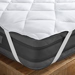 Komfortec 140x200 cm sur-Matelas, 4 Bande élastique, 500 g/m² Respirant protège-Matelas, Blanc