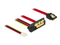 Delock - Sata-Kabel - Serial Ata 150/300/600 - 4 Pin Strömuttag För Minimikontakt, Sata (R) Rak Till Sata-Kombination (R) Vinklad Nedåt - 30 Cm