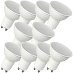 10 Ampoules LED GU10 dimmable 480 Lumens Blanc Neutre 4000K, 6 Watts Compatible Variateurs