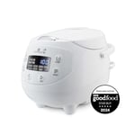 Yum Asia Panda Mini Rice Cooker With Ninja Ceramic Bowl and Advanced Fuzzy Logic (3.5 cup, 0.63 litre) 4 Rice Cooking Functions, 4 Multicooker functions, LED display, 220-240V (Arctic White)