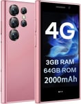 Mini Smartphone 4G,3Gb Ram 64Gb Rom 5.0Mp 3.0 Inch Hd Screen Quad Core Cpu Face Unlocked Dual Sim Backup Mobile Phone Kids And Students Small Unlocked Mobile Phone¿Rose¿