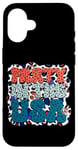 Coque pour iPhone 16 Party In The USA Stars Symboles de paix