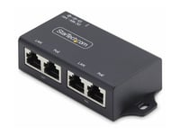 Startech.Com 2-Port Gigabit Poe+ Injector, Poe/Poe+ (802.3Af/802.3At) 30W - Strøminjektor - Unmanaged Inline - Dc 48 - 52 V - 30 Watt - Utgangskontakter: 2 - Svart