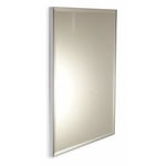 Miroir sur mesure avec cadre blanc et périmètre biseauté jusqu'à 140 cm jusqu'à 30 cm