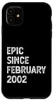 Coque pour iPhone 11 23e anniversaire homme femme épique depuis février 2002