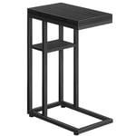 HOOBRO Table d’Appoint de Canapé Pliable en Forme de C, Petite Table Basse de Style Industriel, Table à Café et de Collation avec Étagère de Rangement, Salon, Chambre, Noir EBK29SF01