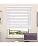 Bright White Day And Night Zebra Roller Blind with Cassette