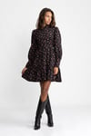 Liv Cord Print Dress - Black