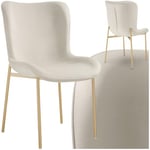 TecTake® Chaise de Salle à Manger Fauteuil Salon Confortable Aspect Velours Fauteuil Scandinave Moelleux avec Accoudoirs pour Salon, Chambre, Coiffeuse, Chaise de Bureau