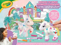 CRAYOLA Colour 'n' Style Unicorn & Pegasus Twin Pack | Colour Your Own Mythical Friends Again and Again | Includes 8 Washable Markers & Style Accessories | Ideal for Kids Aged 4+