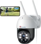 5Mp Caméra Surveillance Wifi Extérieure, 2,4Ghz/5Ghz Wifi Ptz Camera Ip 2880X1620P Couleur Vision Nocturne,Détection Humaine Auto Suivi, Audio Bidirectionnel,Ip66