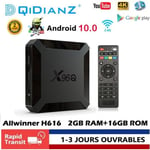 Boitier iptv Android 10.0 TV Box X96Q H313 Quad Core 2 Go+16 Go de Rom 4K WiFi 2.4Ghz Mini Smart TV Box