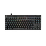 Logitech G PRO X TKL RAPID Tenkeyless Wired Gaming Keyboard With Magnetic Analog Switches, Rapid Trigger Mode, Adjustable Actuation, and Customisable RGB Lighting, QWERTY UK English Layout - Black