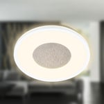 BRILONER - Plafonnier LED avec décor scintillant, lumière indirecte, blanc chaud 3.000K, lampe LED, plafonnier LED, lampe de salon, panneau LED, lampe de cuisine, éclairage de plafond, 29x3 cm, blanc