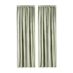 Åhléns Home Sammetsgardin SARA 140x300 cm, 2-pack Grön